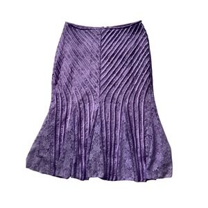 Moshita Couture Purple Lace‎ Skirt Pleated Mermaid Evening Party Elegant